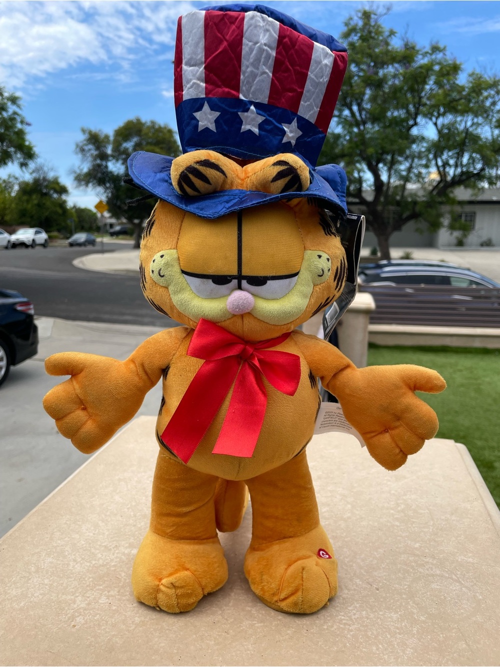Gemmy GARFIELD Patriotic Animated Summer Shuffle 12" Plush MUSIC & MOVES